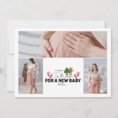 レトロ3写真この季節の妊娠の発表 シーズンカード (正面)