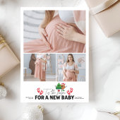 レトロ3写真この季節の妊娠の発表 シーズンカード