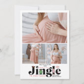 レトロ3写真ベビー妊娠告知 シーズンカード (正面)