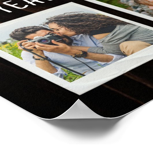 レトロ3周年記念ウッドカスタムフォトコラージュ ポスター (角)