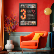 レトロ3周年記念ウッドカスタムフォトコラージュ