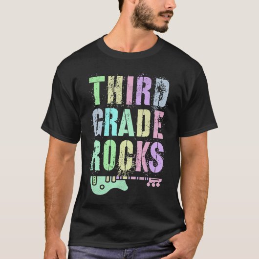 レトロ3年生の岩石ロックスター先生3 Tシャツ (正面)