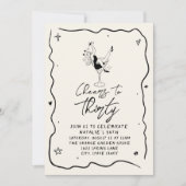 レトロ30応援から30ドル誕生日パーティー 招待状 (正面)