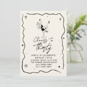 レトロ30応援から30ドル誕生日パーティー 招待状 (スタンド正面)