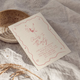 レトロ30応援から30ピンクバースデーパーティー 招待状