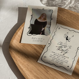 レトロ30応援から30フォト誕生日パーティー 招待状