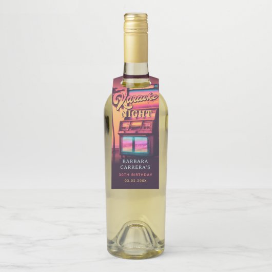 レトロ30歳の誕生日カラオケパーティー ボトルネックタグ (ボトル)