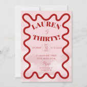 レトロ30歳の誕生日パーティの招待状 招待状 (正面)