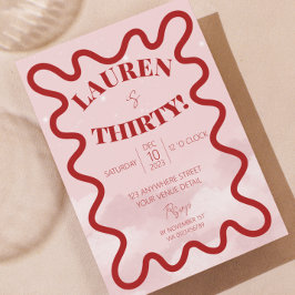 レトロ30歳の誕生日パーティの招待状 招待状