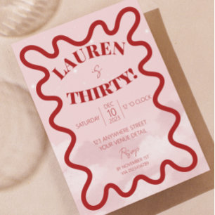 レトロ30歳の誕生日パーティの招待状 招待状