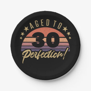 レトロ30歳の誕生日ユーモア ペーパープレート
