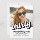 レトロ30歳の誕生日招待状 | サーティー 誕生日 招待状 (正面)