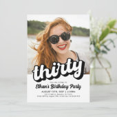 レトロ30歳の誕生日招待状 | サーティー 誕生日 招待状 (スタンド正面)