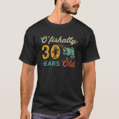 レトロ30歳の誕生日魚釣りギフト30ベースF Tシャツ (正面)