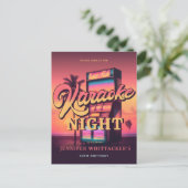 レトロ30歳誕生日カラオケパーティー招待状 ポストカード (スタンド正面)