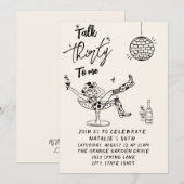 レトロ30thカウガールトークサーティトゥミーバースデー 招待状 (正面/裏面)