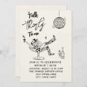 レトロ30thカウガール私に30語誕生日 招待状 (正面/裏面)