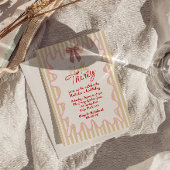 レトロ30thハンド絵を描ボーハローサーティ誕生日 招待状