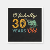 レトロ30th誕生日魚釣りギフトターニング30ベース スタンダードカクテルナプキン (正面)