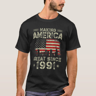 レトロ31誕生日アメリカ国旗素晴らし Tシャツ