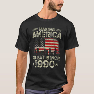 レトロ32誕生日アメリカ国旗素晴らし Tシャツ