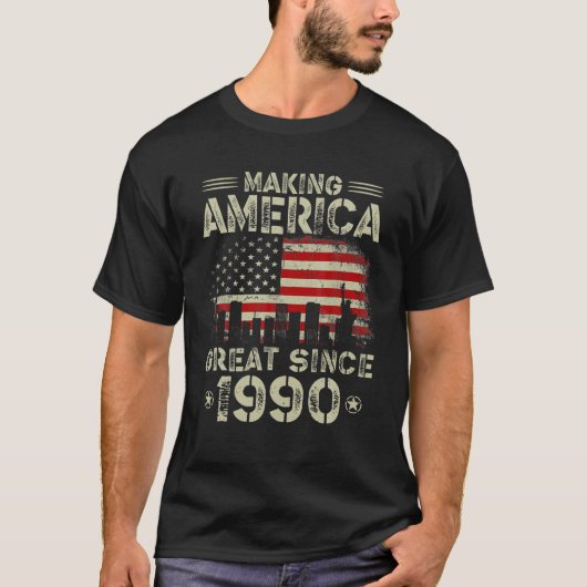 レトロ32誕生日アメリカ国旗素晴らし Tシャツ (正面)