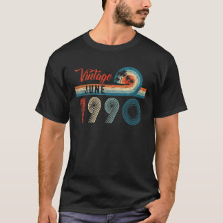 レトロ32誕生日ギフトヴィンテージ1990年6月32年 Tシャツ