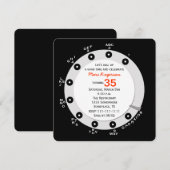 レトロ35歳誕生日パーティー招待状 回転ダイヤル 招待状 (正面/裏面)