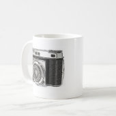 レトロ35mmフィルムカメラフォトグラファースケッチ コーヒーマグカップ (正面左)