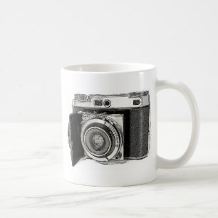 レトロ35mmフィルムカメラフォトグラファースケッチ コーヒーマグカップ