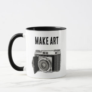レトロ35mmフィルムカメラフォトグラファースケッチ マグカップ