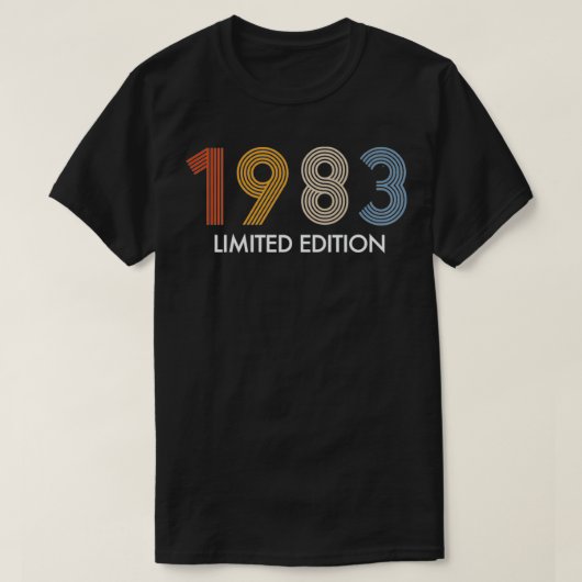 レトロ39年ヴィンテージ1983限定版39th B Tシャツ (デザイン正面)