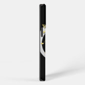 レトロ3Dエフェクトの金と銀の音符 iPhoneケース (右側面)