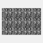 レトロ3D渦巻きヴィンテージパターンデザイン ラッピングペーパーシート (正面)