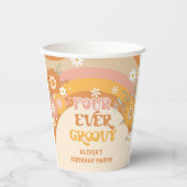 レトロ4つのずっとグルーヴな誕生日紙カップ 紙コップ (正面)