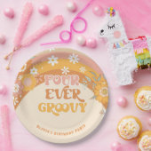 レトロ4つのずっとグルーヴな誕生日紙プレート ペーパープレート (パーティー)