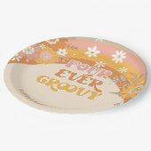 レトロ4つのずっとグルーヴな誕生日紙プレート ペーパープレート (アングル)