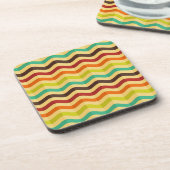 レトロ4のストライプ付き背景 コースター (左側)