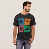 レトロ4カラーブロック野球 Tシャツ (正面フル)