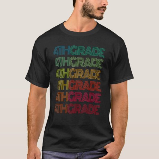レトロ4年生先生Groovy Team Ready Tシャツ (正面)
