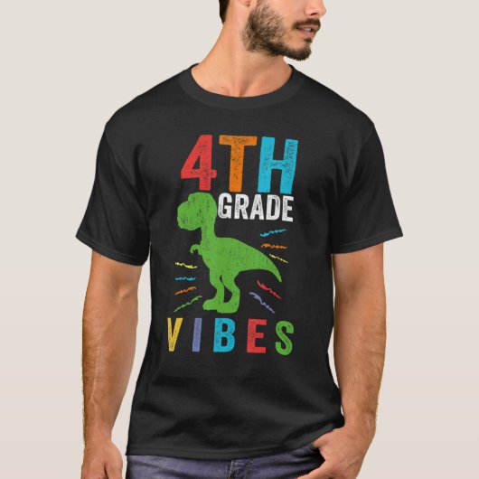 レトロ4年生Vibesトレックス先生学生教育者 Tシャツ (正面)