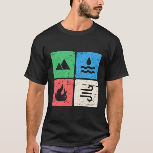 レトロ4要素フード付きスウェットシャツ Tシャツ (正面)