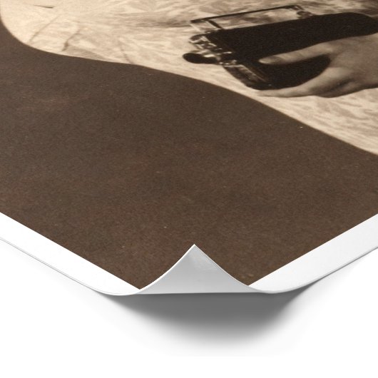 レトロ40代の水着を振る女性 ポスター (角)