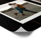 レトロ40周年記念ハートカスタムフォトコラージュ ポスター (角)