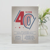 レトロ40歳の誕生日 招待状 (スタンド正面)