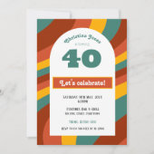 レトロ40歳の誕生日 招待状 (正面)