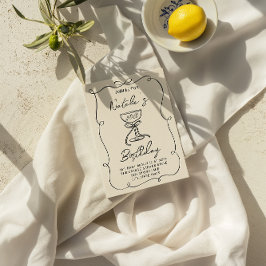 レトロ40thハンドドローボーシャンパンガラス誕生日 招待状