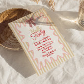 レトロ40thハンド絵を描ボーハローフォーティ誕生日 招待状