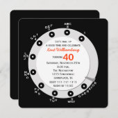 レトロ40th誕生日パーティの招待状ロータリダイヤル 招待状 (正面/裏面)