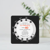 レトロ40th誕生日パーティの招待状ロータリダイヤル 招待状 (スタンド正面)